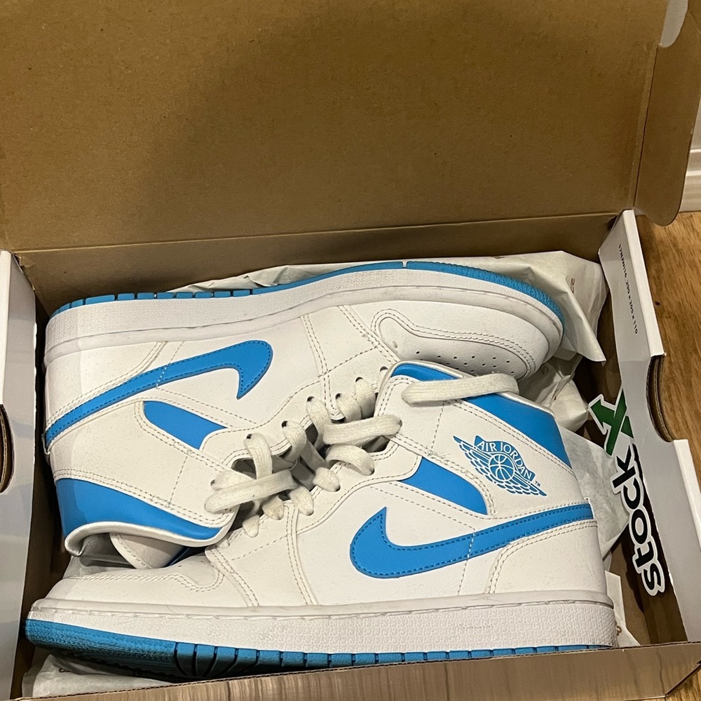 Air Jordan 1’s White and Blue Sneakers